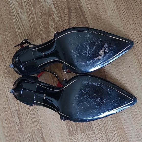 Charles Jourdan Black Suede High Heels - Picture 6 of 8